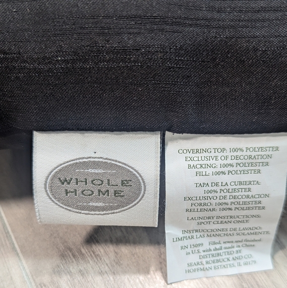 Beachy Capiz Shell Decor Pillows (2) Small Black Silky Vintage SEARS - Picture 7 of 8